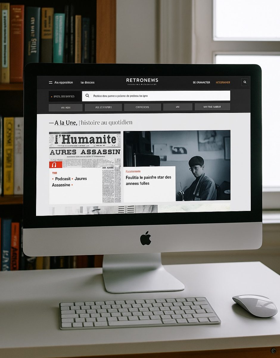 La plateforme RetroNews sur un écran
